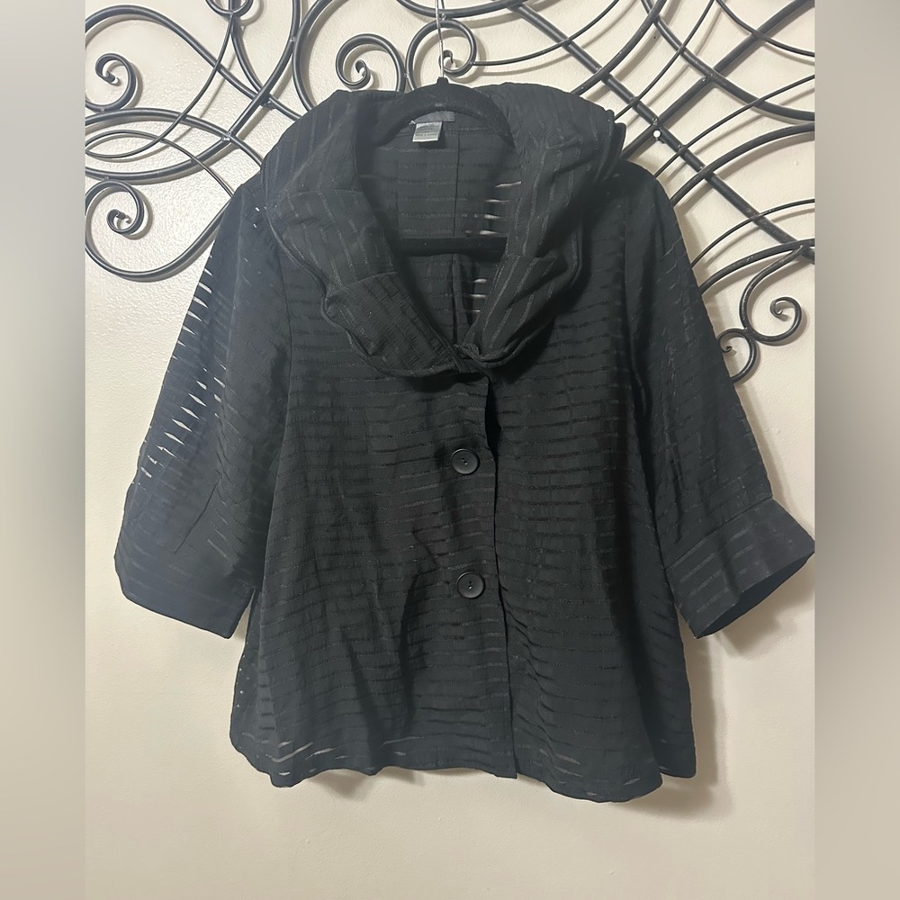 Black Sheer Striped Jacket